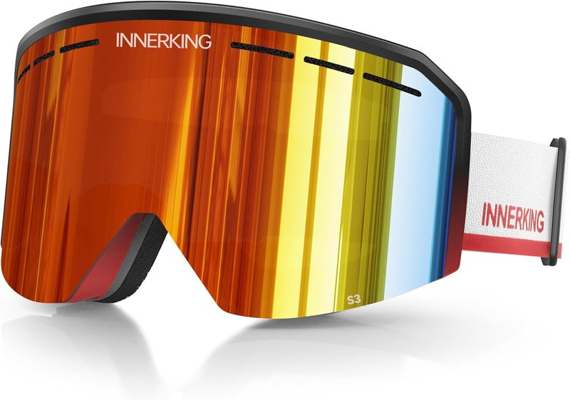 Innerking Ski/Snowboard Goggles OTG for Men Women & Youth - Over Glasses Snow Sports Goggles Anti Fog 100% UV400 Protection - Image 1